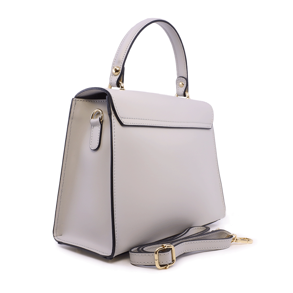 Poșetă satchel femei Enzo Bertini bej din piele 337POSP5047BE