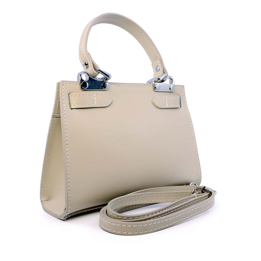 Poșetă satchel femei Enzo Bertini bej din piele naturală 154posp2560be 