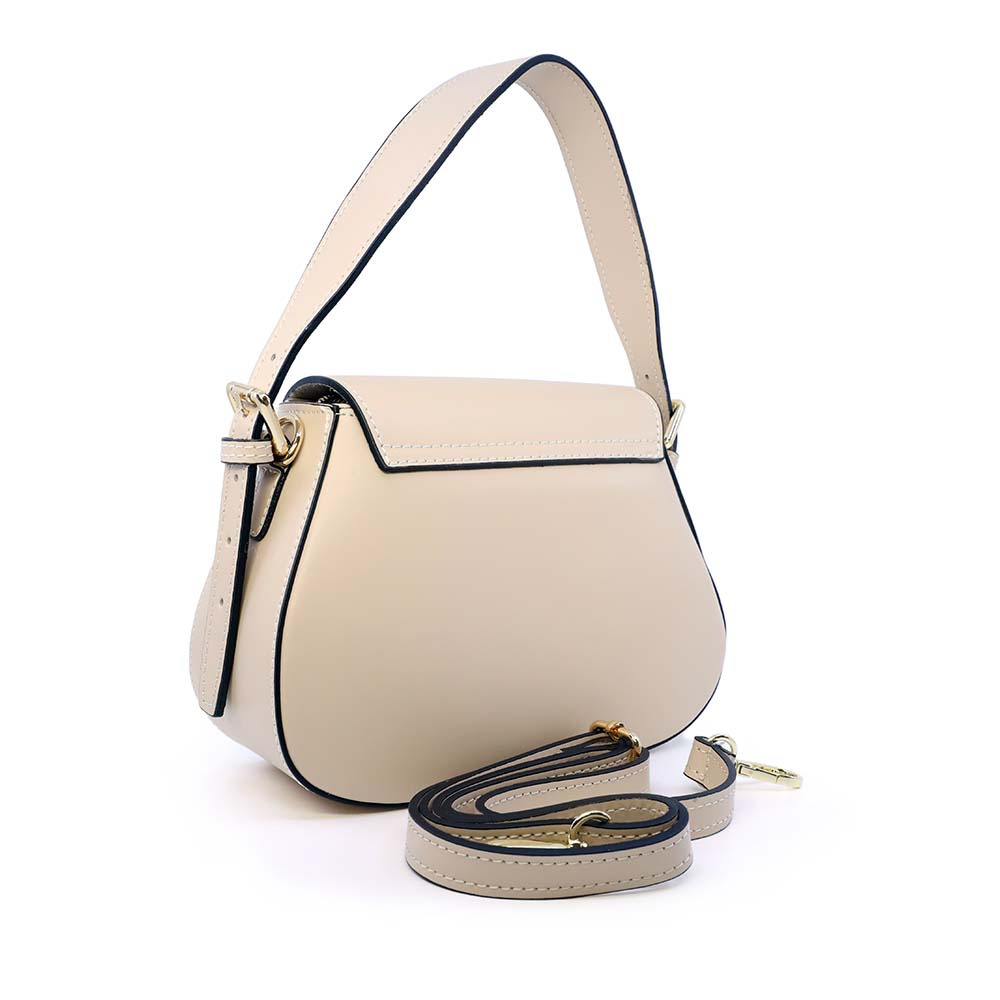Poșetă satchel femei Enzo Bertini bej din piele naturală 154posp3573be
