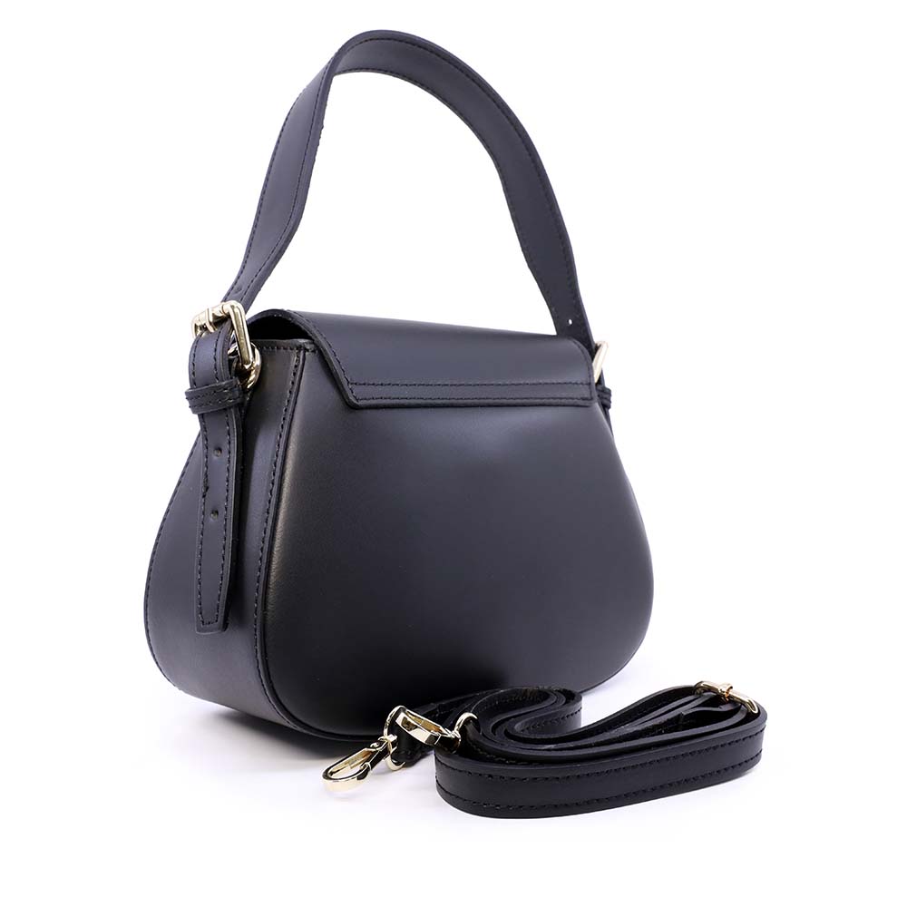 Poșetă satchel femei Enzo Bertini neagră din piele naturală 154posp3573n