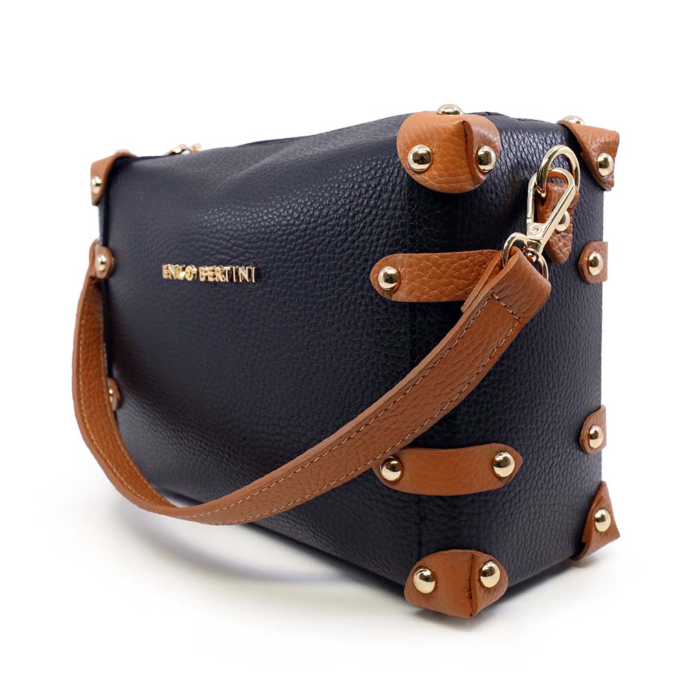 Poșetă satchel femei Enzo Bertini neagră din piele naturală 154posp3582nco