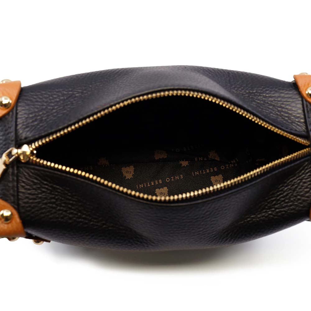 Poșetă satchel femei Enzo Bertini neagră din piele naturală 154posp3582nco
