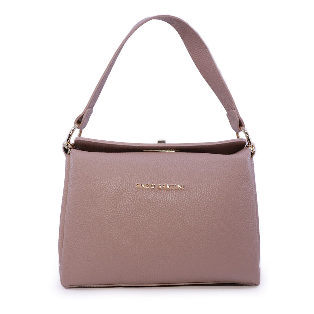 Poșetă satchel femei Enzo Bertini nude din piele naturală 154POSP3317NU