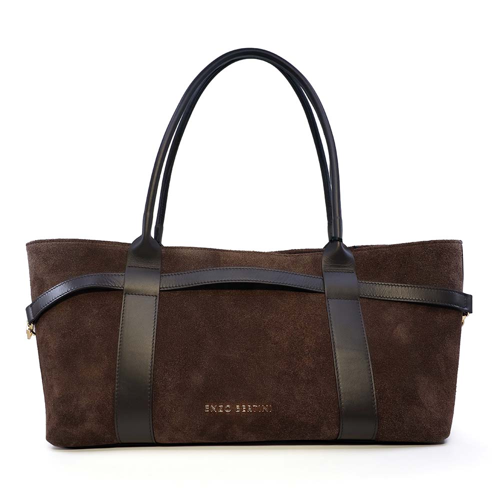 Enzo Bertini Poșetă shopper femei Enzo Bertini maro din piele