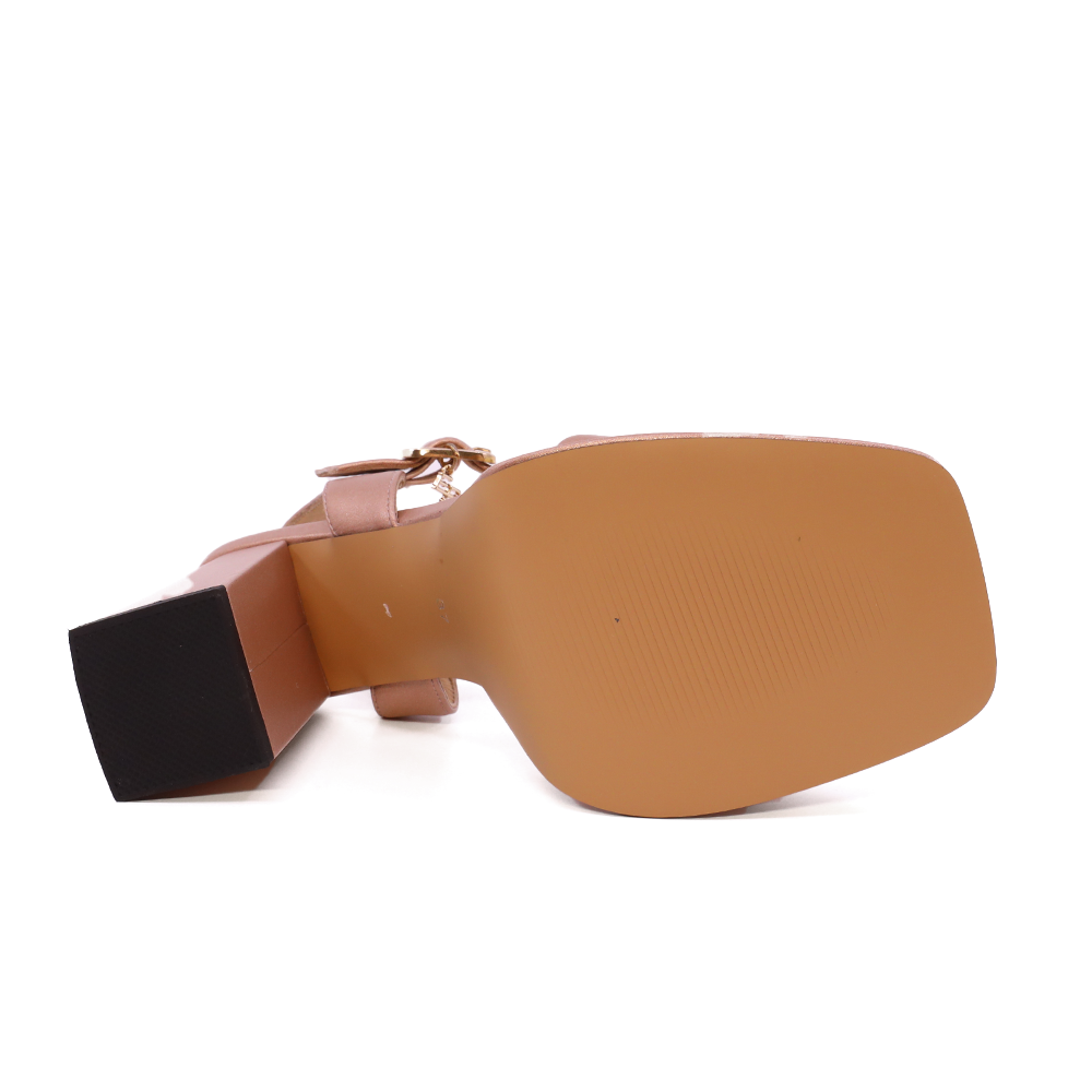 Sandale cu platou femei Enzo Bertini rose gold din piele cu toc 1399DS7051RA
