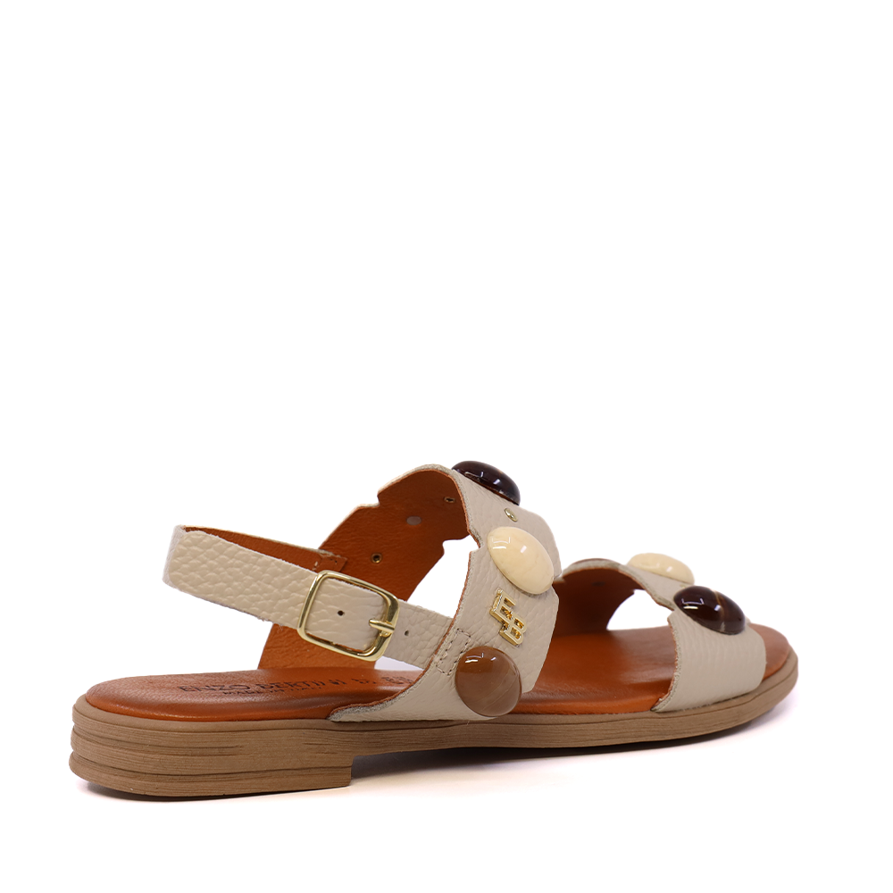 Sandale femei Enzo Bertini gri din piele cu elemente deco 2809DS16308GR