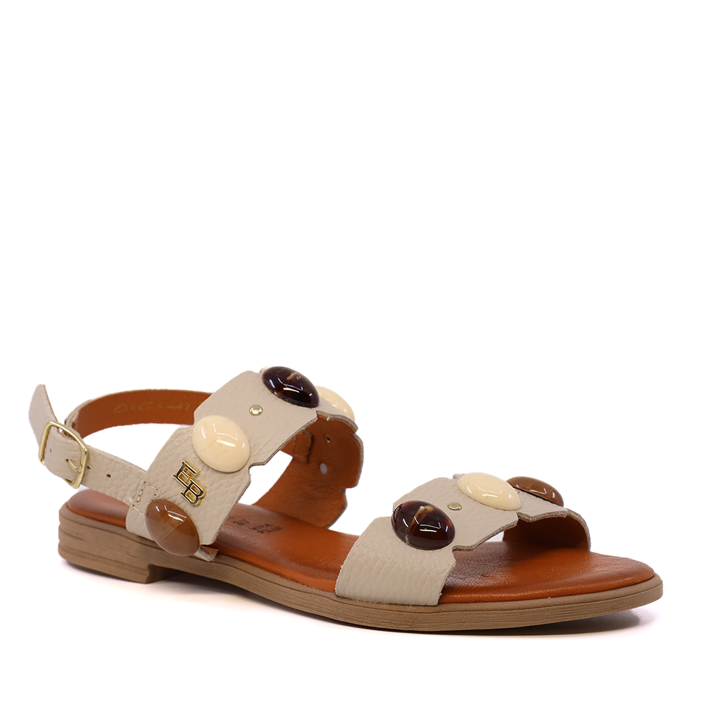 Sandale femei Enzo Bertini gri din piele cu elemente deco 2809DS16308GR
