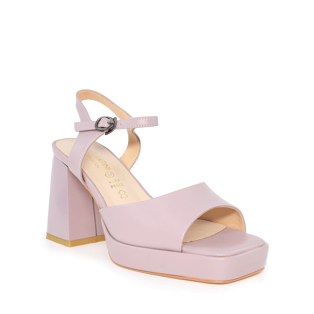 Sandale femei Enzo Bertini lila din piele cu toc gros 1125DS3985LI