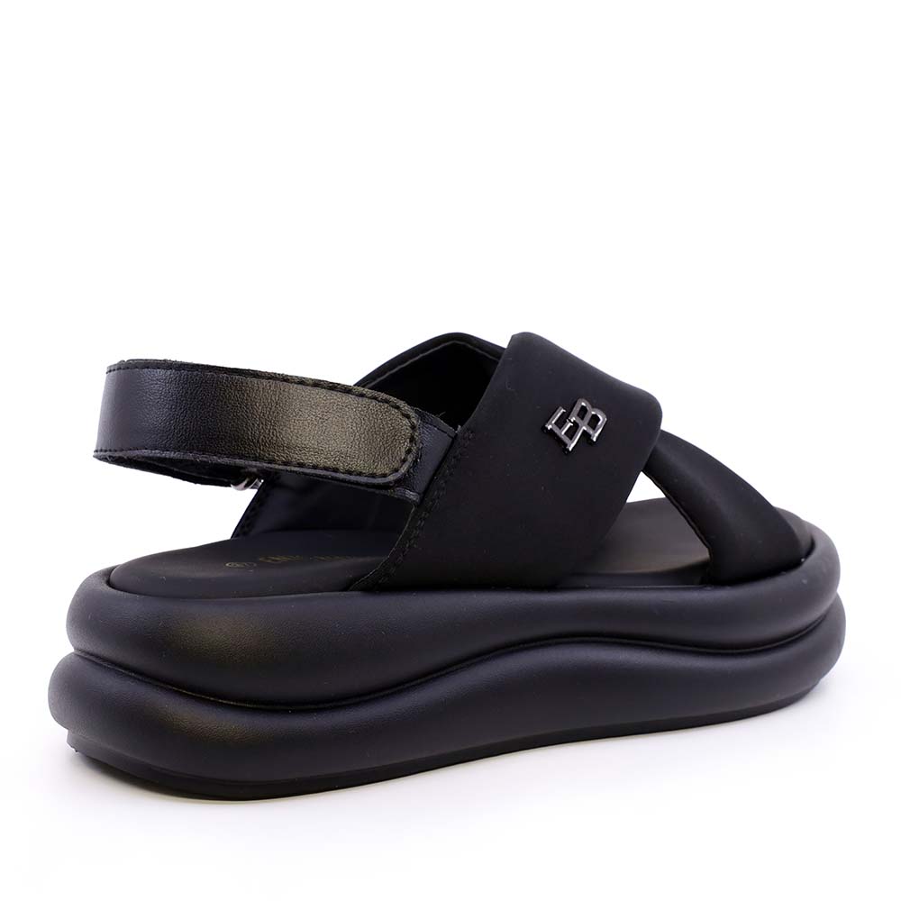 Sandale femei Enzo Bertini negre cu logo lateral 3869DS053N