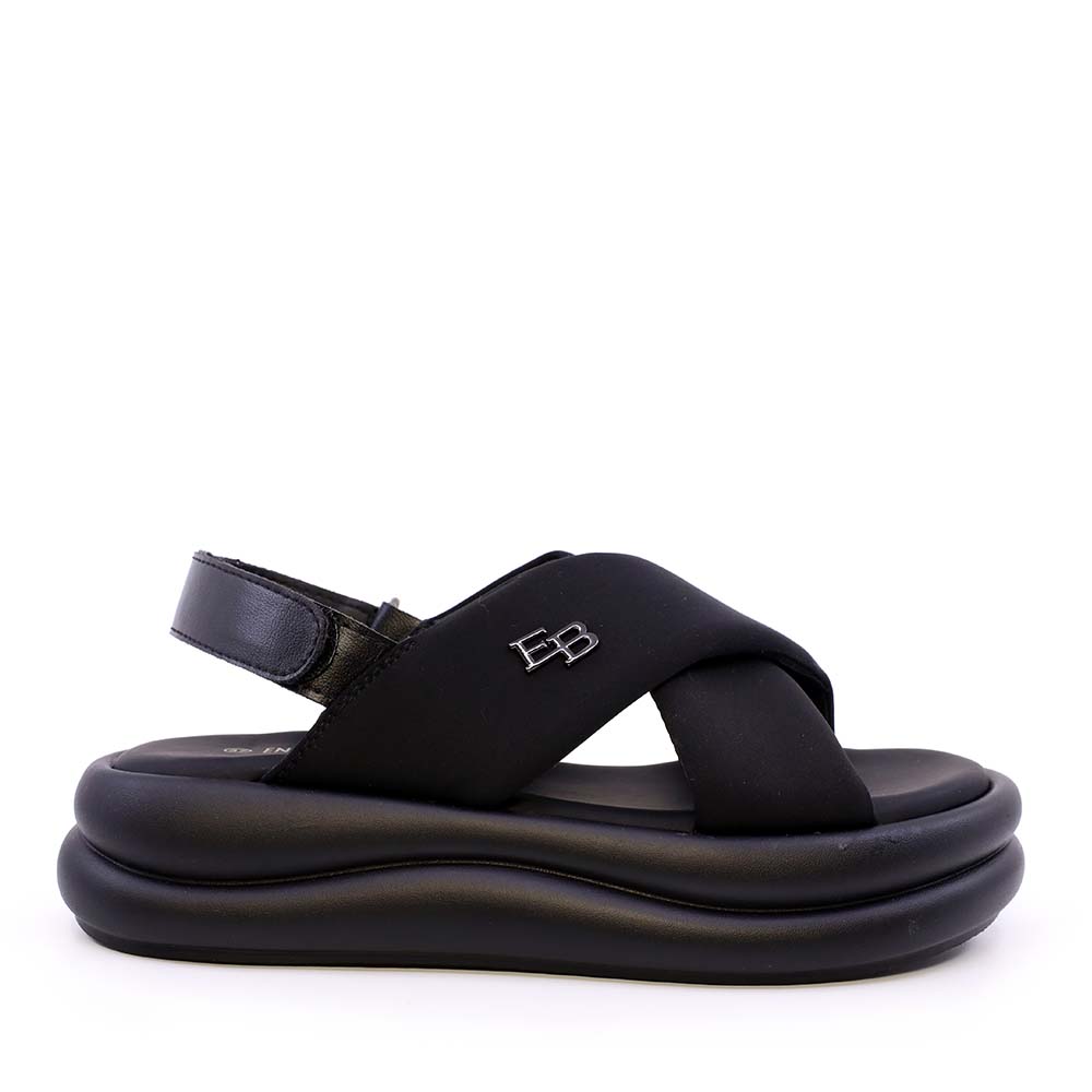 Sandale femei Enzo Bertini negre cu logo lateral 3869DS053N