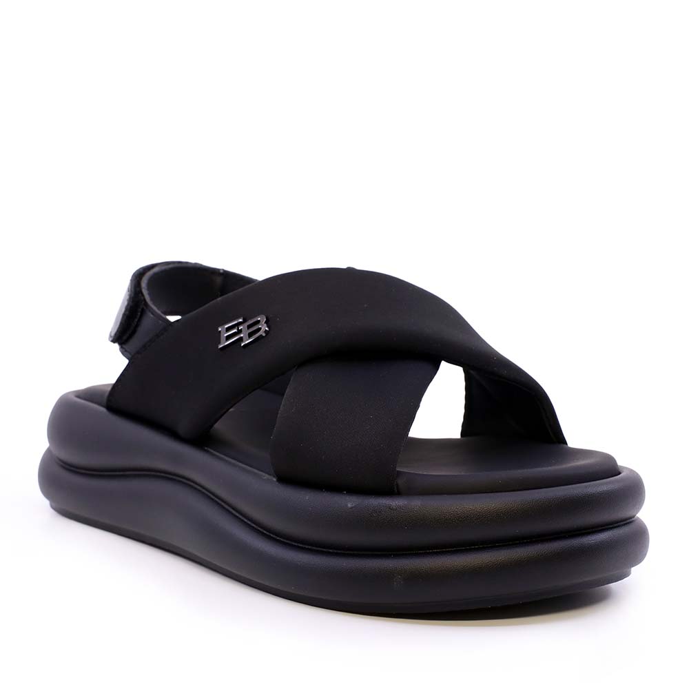 Sandale femei Enzo Bertini negre cu logo lateral 3869DS053N