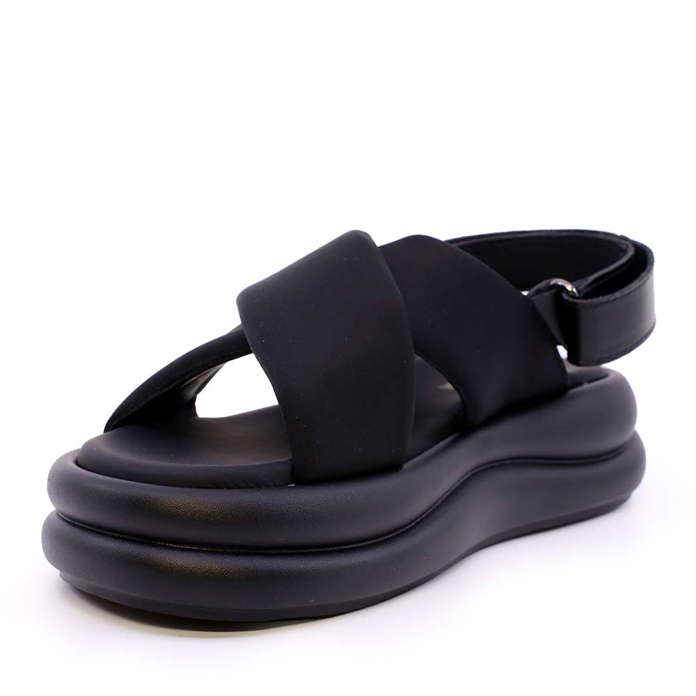 Sandale femei Enzo Bertini negre cu logo lateral 3869DS053N