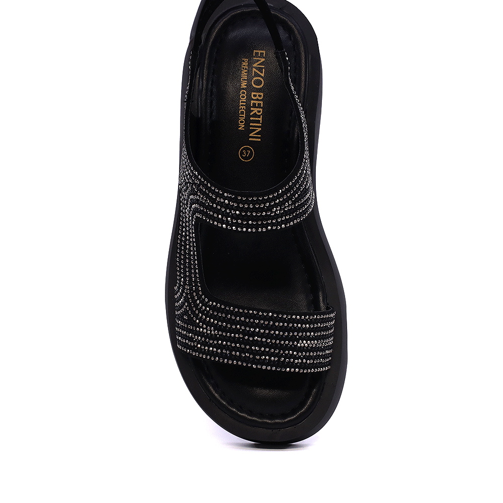Sandale femei Enzo Bertini negre din piele 1397DS1322N