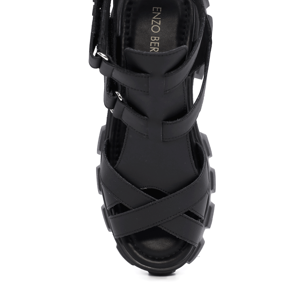 Sandale femei Enzo Bertini negre din piele 3869ds193n