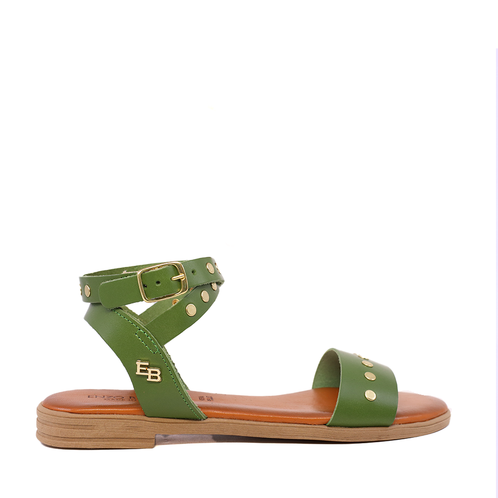 Sandale femei Enzo Bertini verzi din piele cu elemente metalice 2809DS16334V