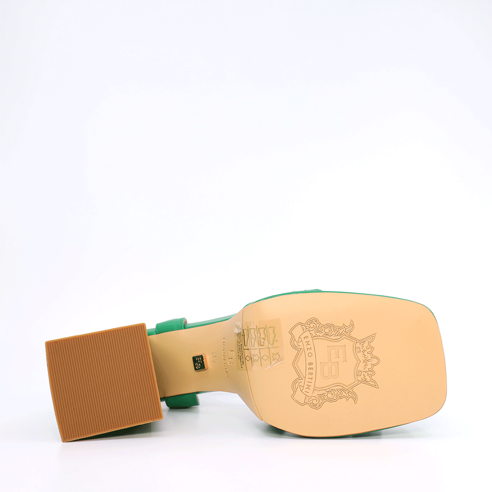 Sandale femei Enzo Bertini verzi din piele  cu toc gros 1125DS3265V