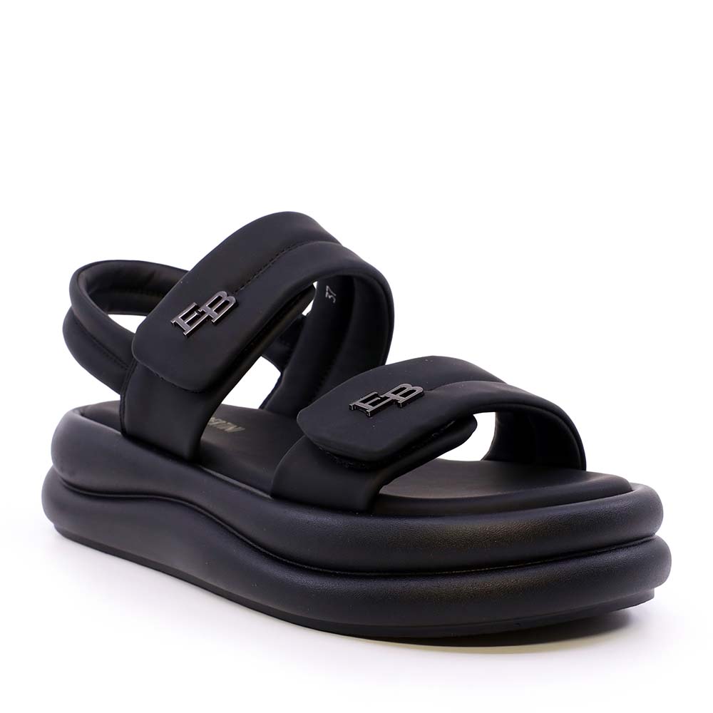 Sandale reglabile femei Enzo Bertini negre cu logo lateral 3869DS056N
