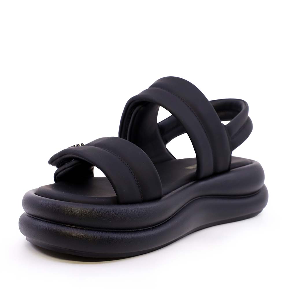 Sandale reglabile femei Enzo Bertini negre cu logo lateral 3869DS056N