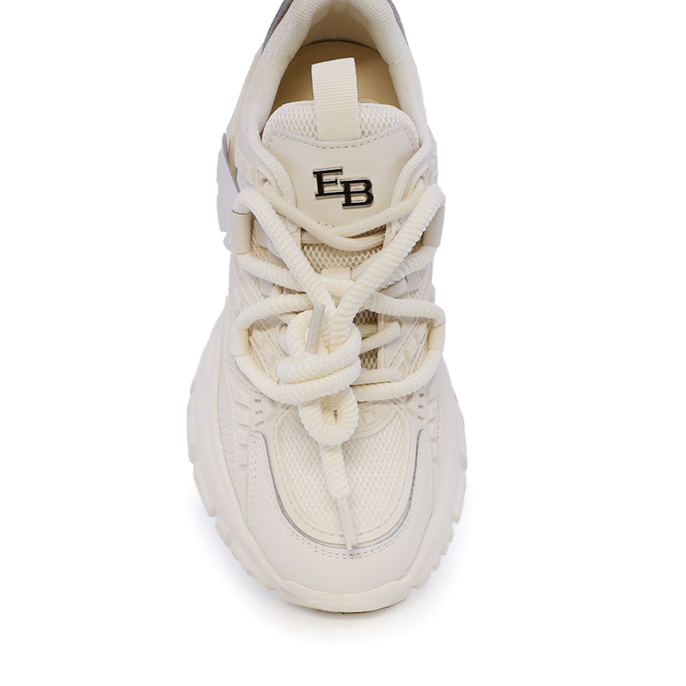 Sneakers chunky femei Enzo Bertini bej din piele și textil 3869DP181BE