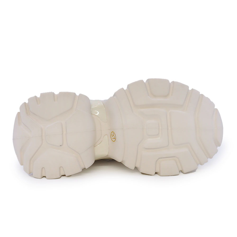 Sneakers chunky femei Enzo Bertini bej din piele și textil 3869DP181BE
