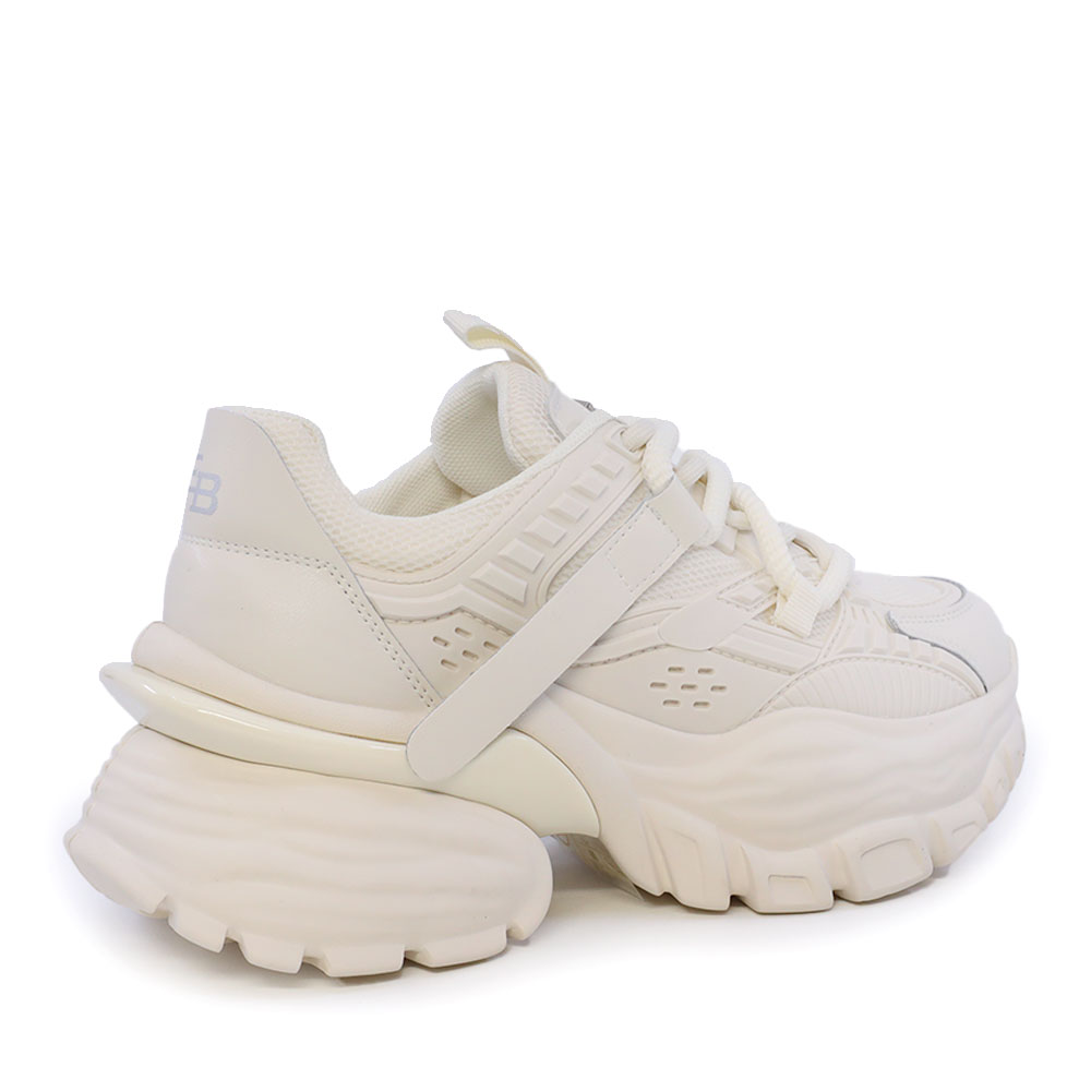 Sneakers chunky femei Enzo Bertini bej din piele și textil 3869DP181BE