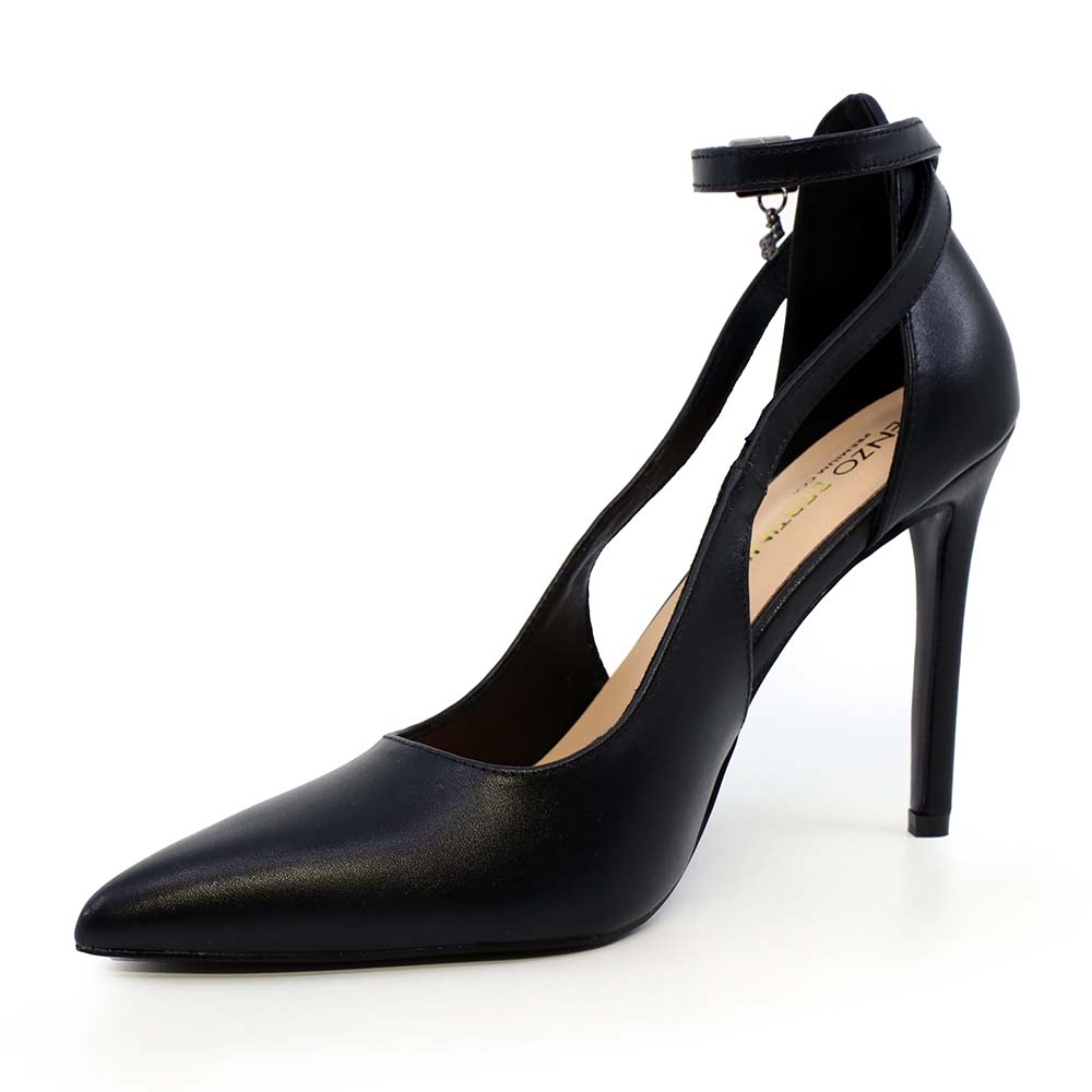 Pantofi stiletto d'orsay femei Enzo Bertini negri din piele 1129DP2427N