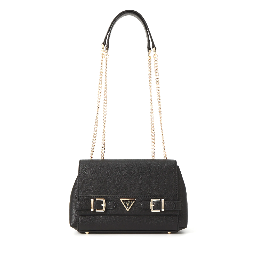 Poșetă satchel femei Guess neagră cu brand logo 919posshwebg951121n