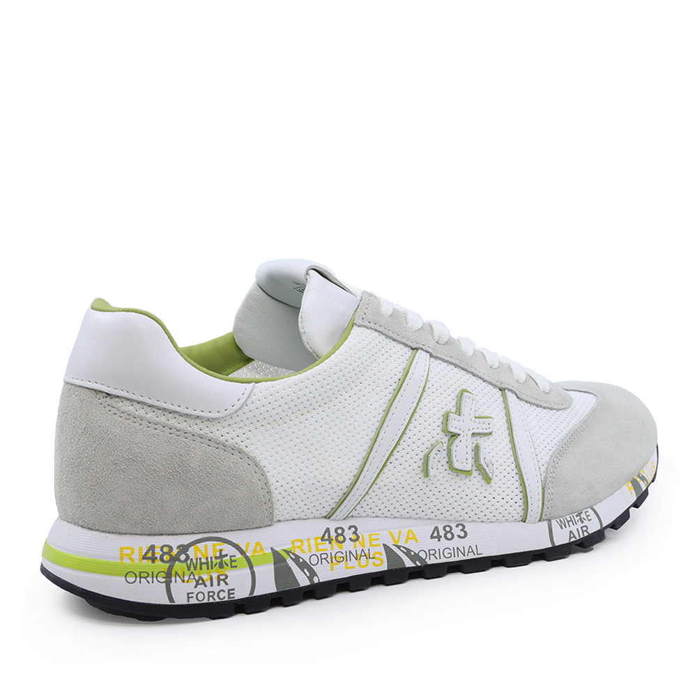 Sneakers bărbați Premiata Lucy albi din piele întoarsă și textil 1695BPF6148A