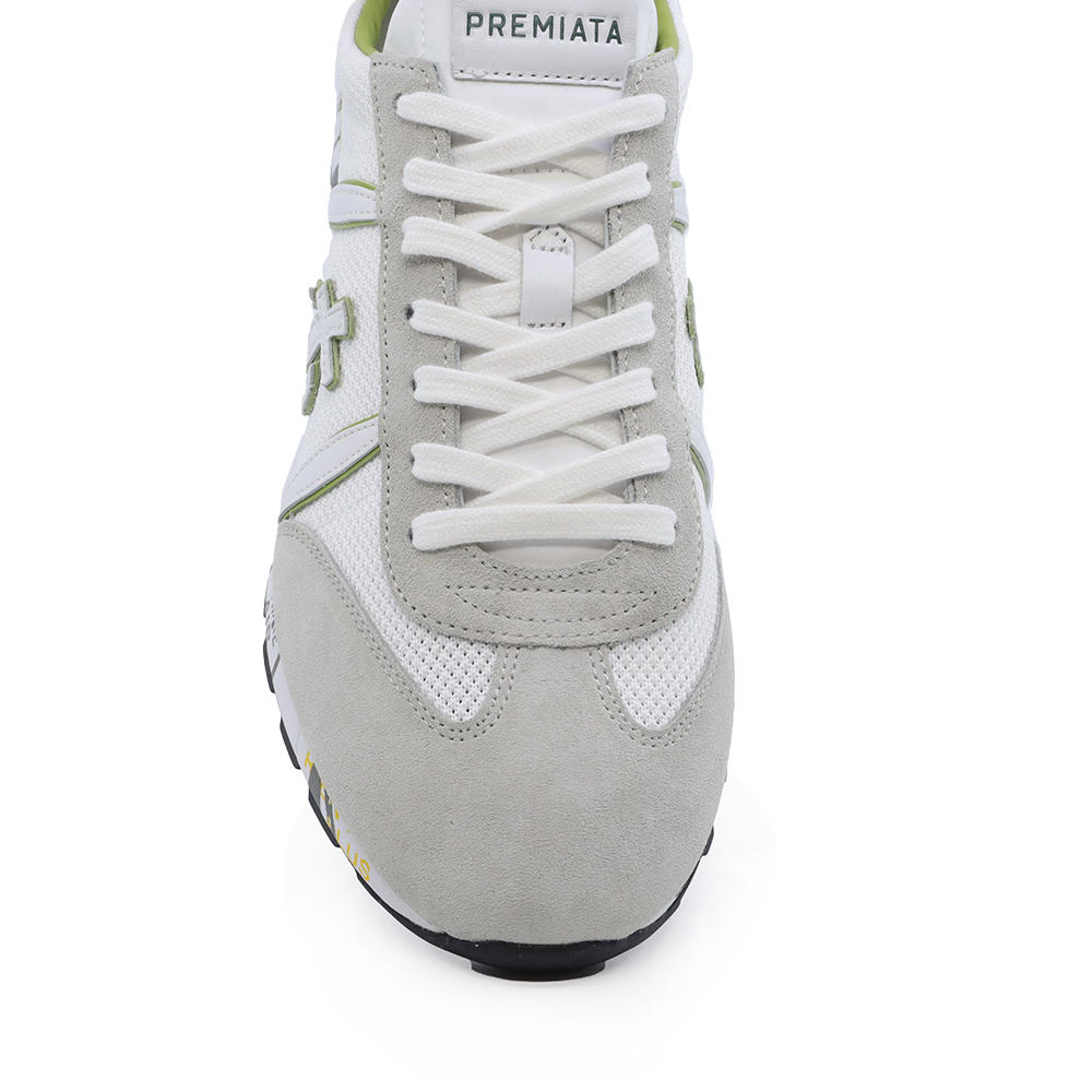 Sneakers bărbați Premiata Lucy albi din piele întoarsă și textil 1695BPF6148A