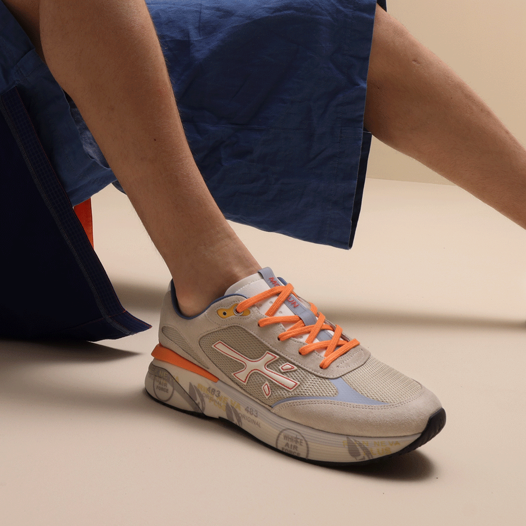 Sneakers bărbați Premiata Moerun gri din piele întoarsă și textil 1699BP7301VGR