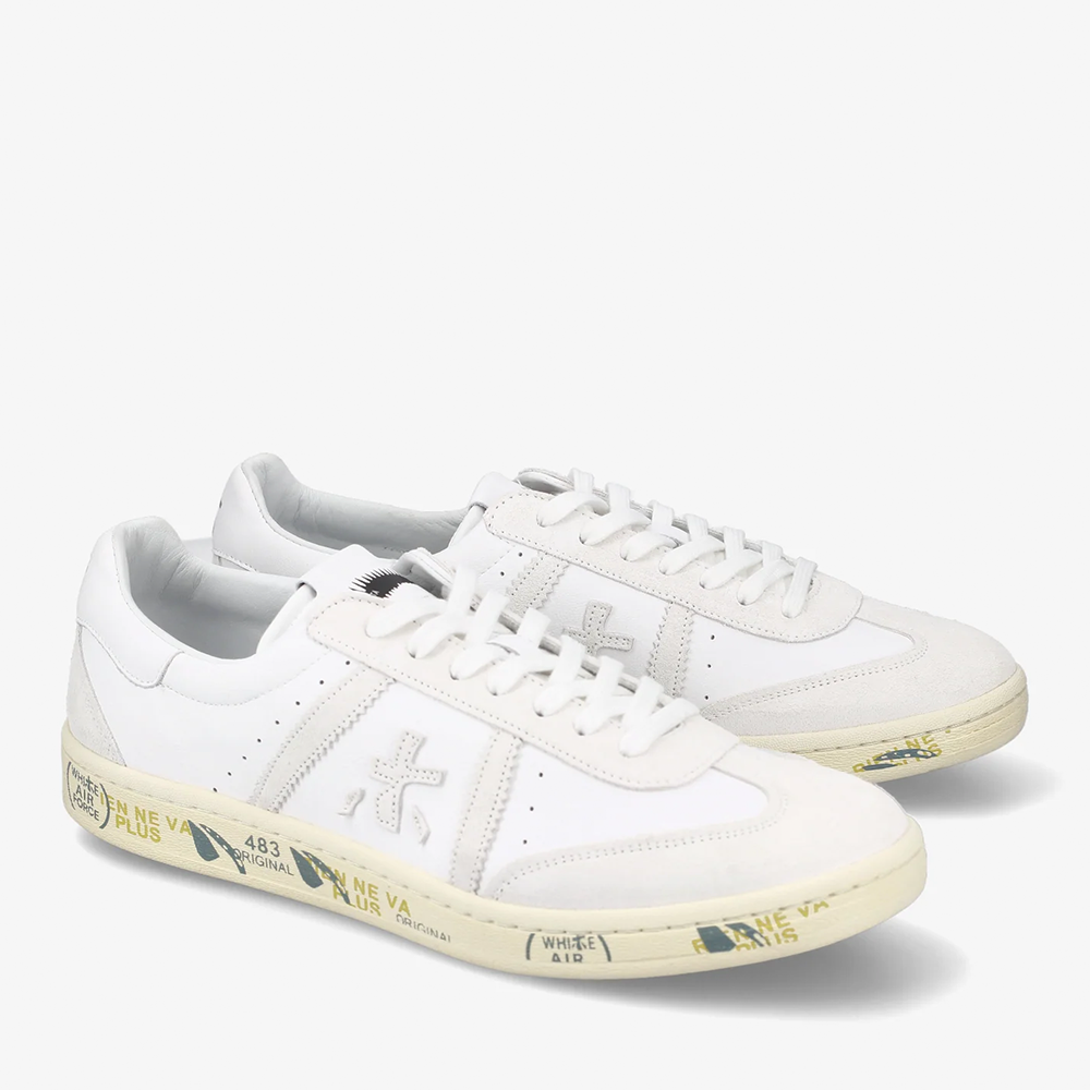 Sneakers bărbați Premiata Bonnie albi din piele naturală 1699BP6758A