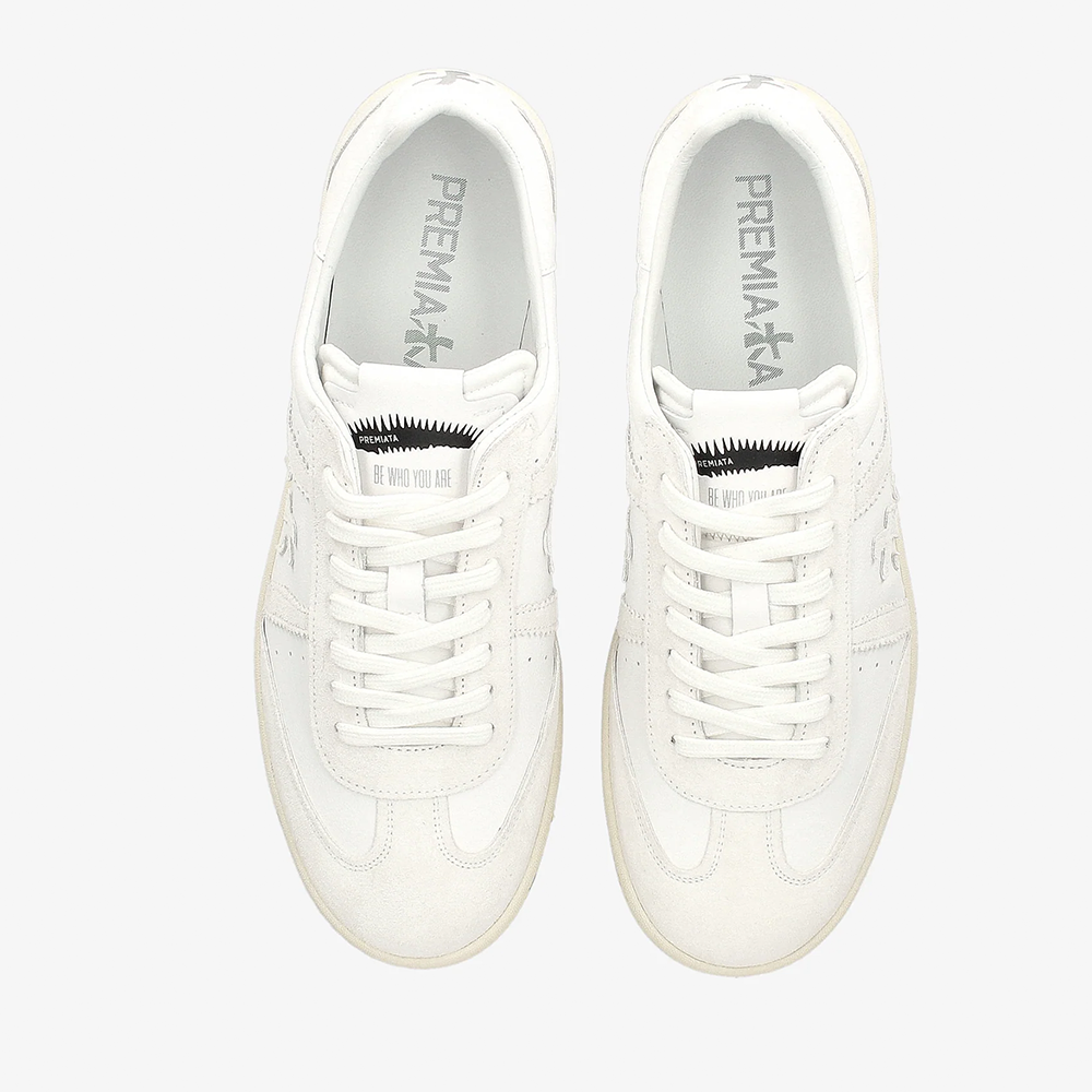 Sneakers bărbați Premiata Bonnie albi din piele naturală 1699BP6758A