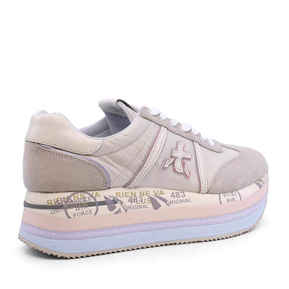 Sneakers femei Premiata Beth nude din piele întoarsă și textil 1697DP6234NU