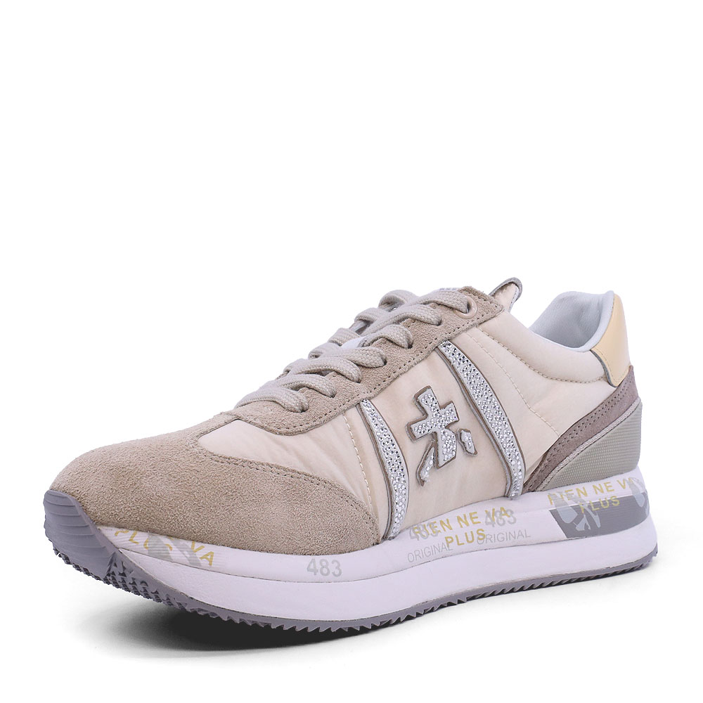 Sneakers femei Premiata Conny bej din piele întoarsă și textil 1697DP6671VBE