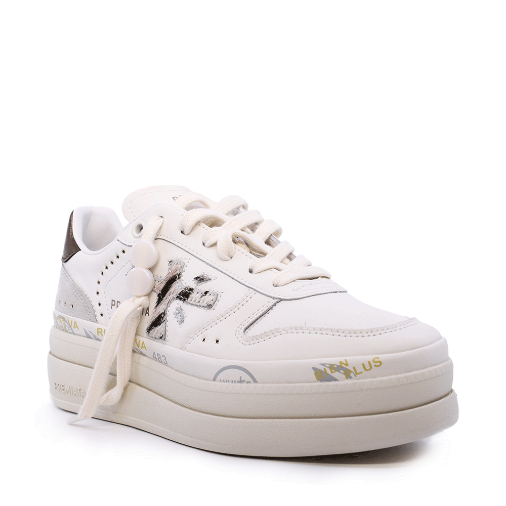 Sneakers femei Premiata Micol albi din piele naturală 1698DP7035A