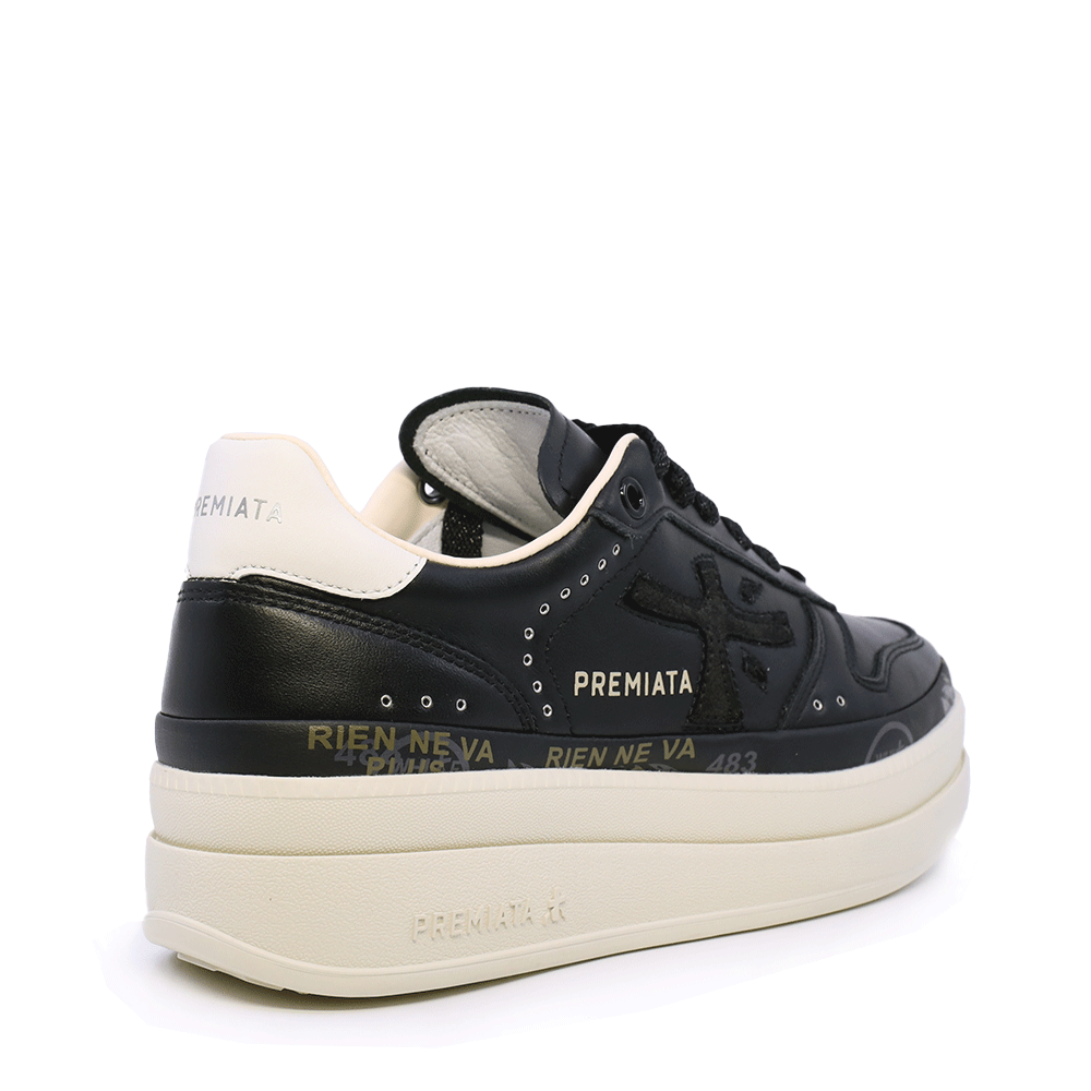 Sneakers femei Premiata Micol negri din piele naturală 1698DP7014N
