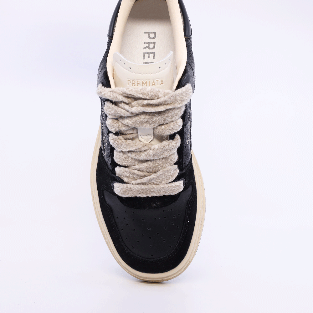 Sneakers femei Premiata QiunnD negri din piele naturală 1698DP6950N