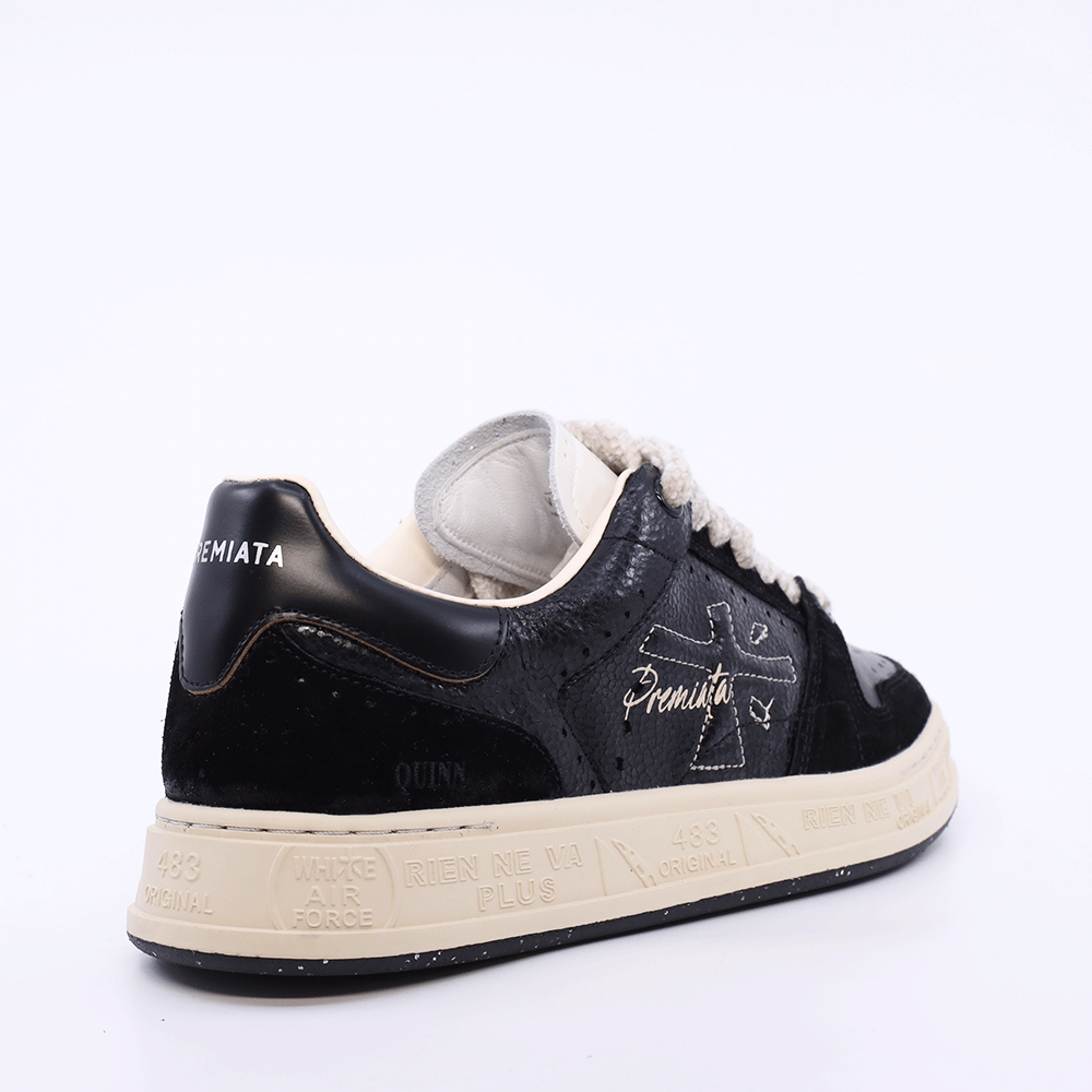 Sneakers femei Premiata QiunnD negri din piele naturală 1698DP6950N