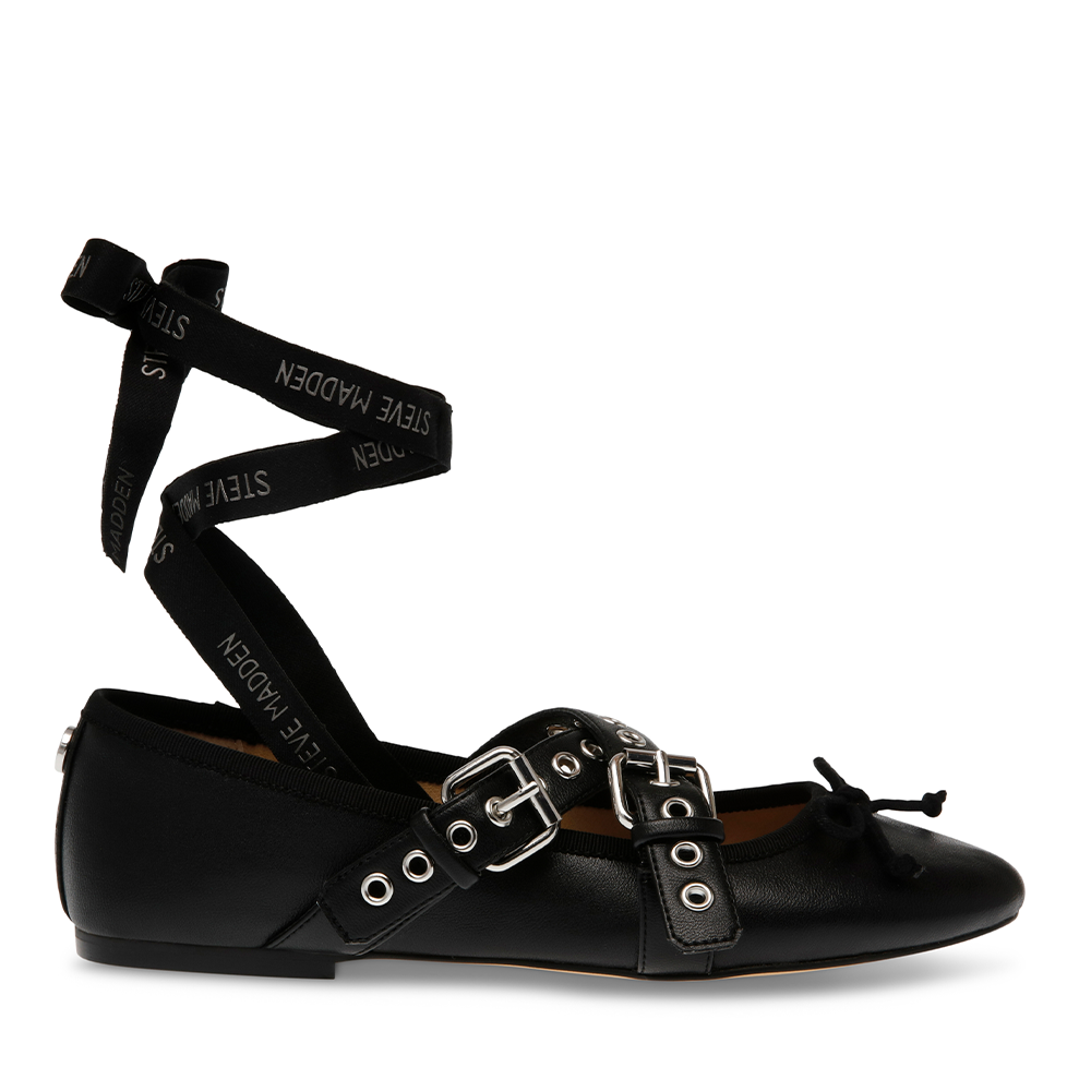 Balerini femei Steve Madden negri cu barete transversale 1468DBBAYLEN-SMN
