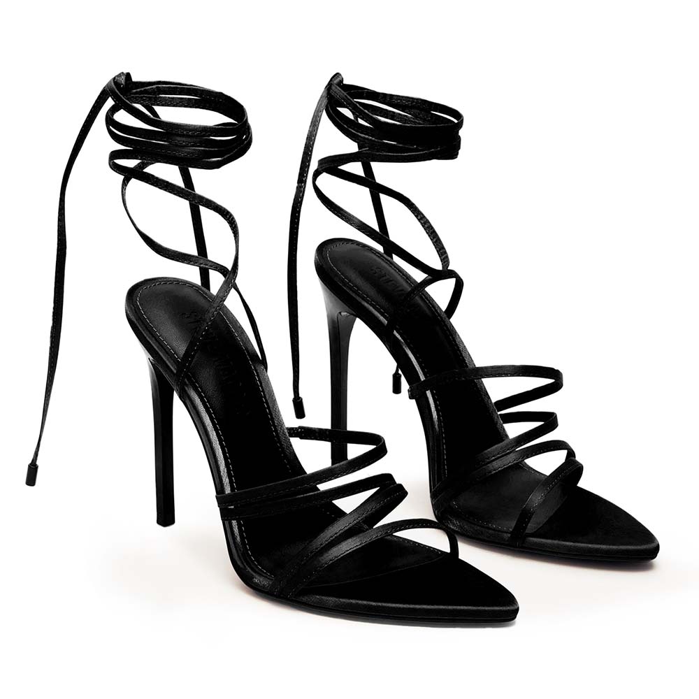Sandale cu toc înalt femei Steve Madden Arabell negre 1460DSSARABELLN