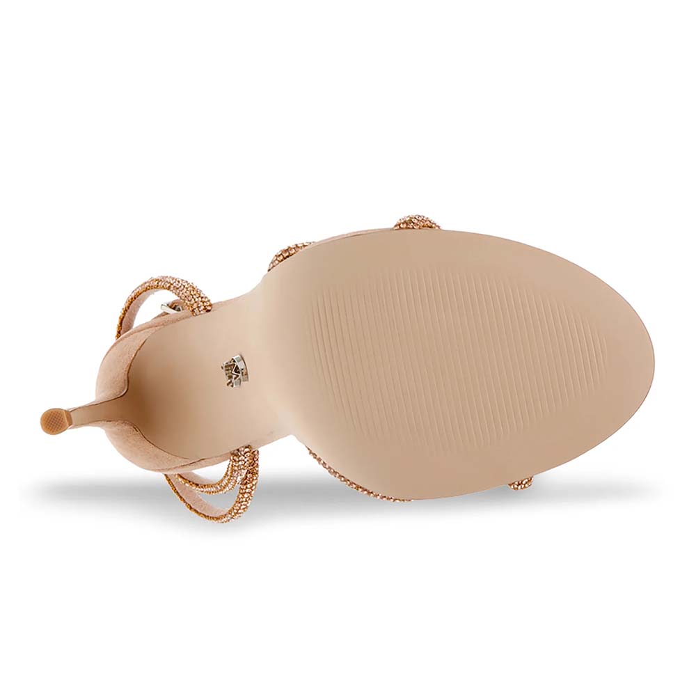 Sandale cu toc înalt femei Steve Madden Bryanna nude cu ștrasuri 1460DSBRYANNARA
