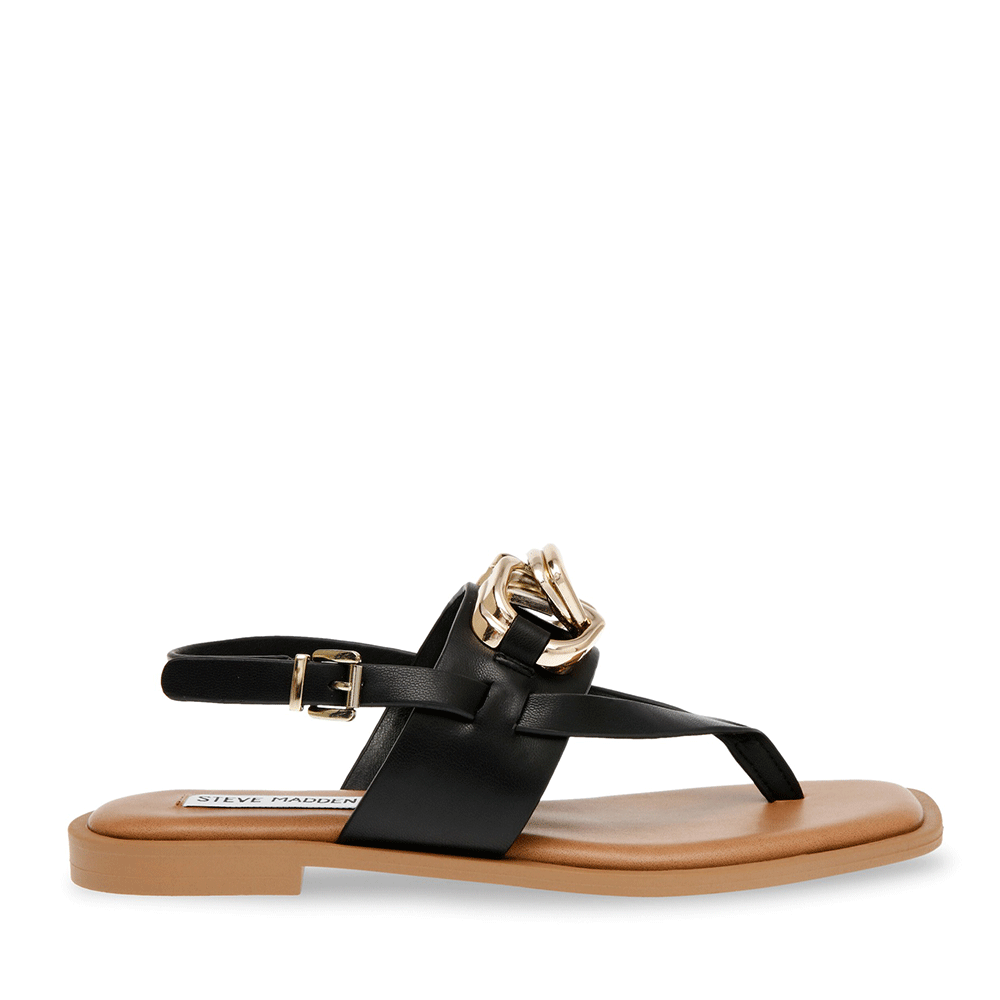 Sandale femei Steve Madden negre cu talpă joasă 1467DSGENIEN