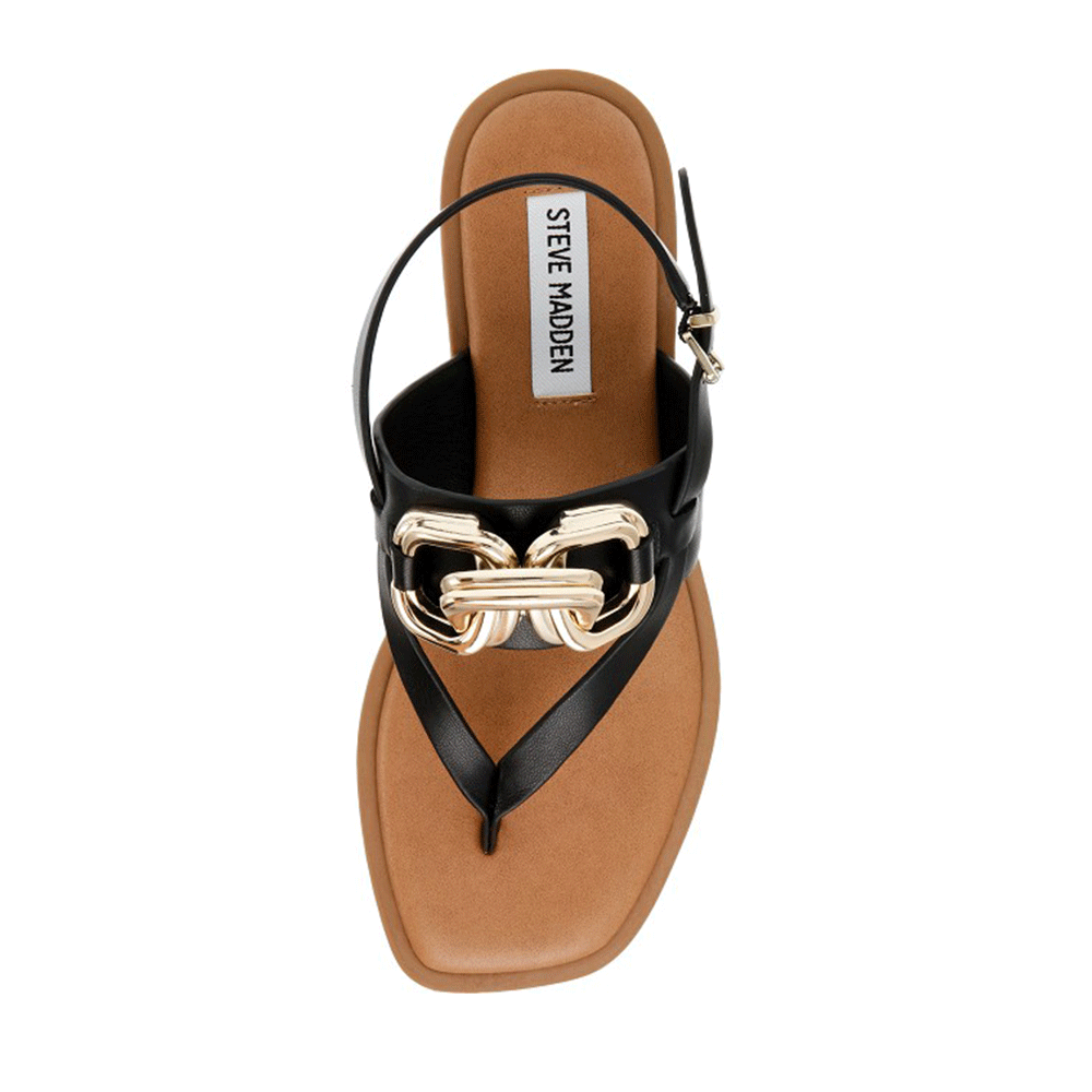 Sandale femei Steve Madden negre cu talpă joasă 1467DSGENIEN