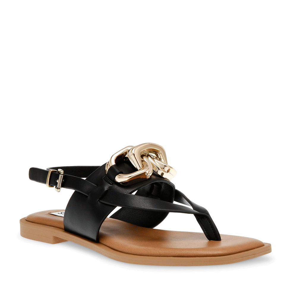 Sandale femei Steve Madden negre cu talpă joasă 1467DSGENIEN