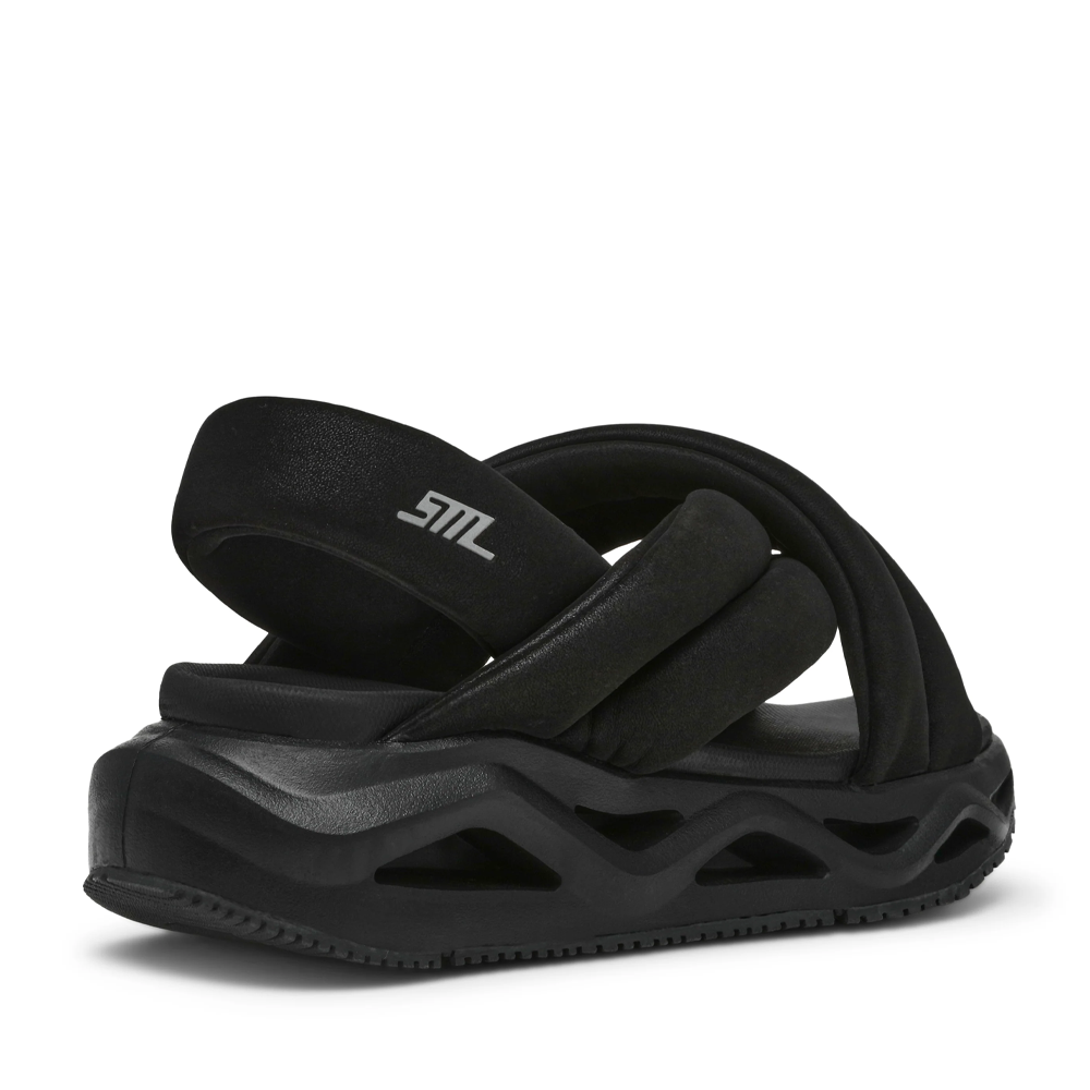 Sandale femei Steve Madden negre din material textil 1469DSHURDLE2N
