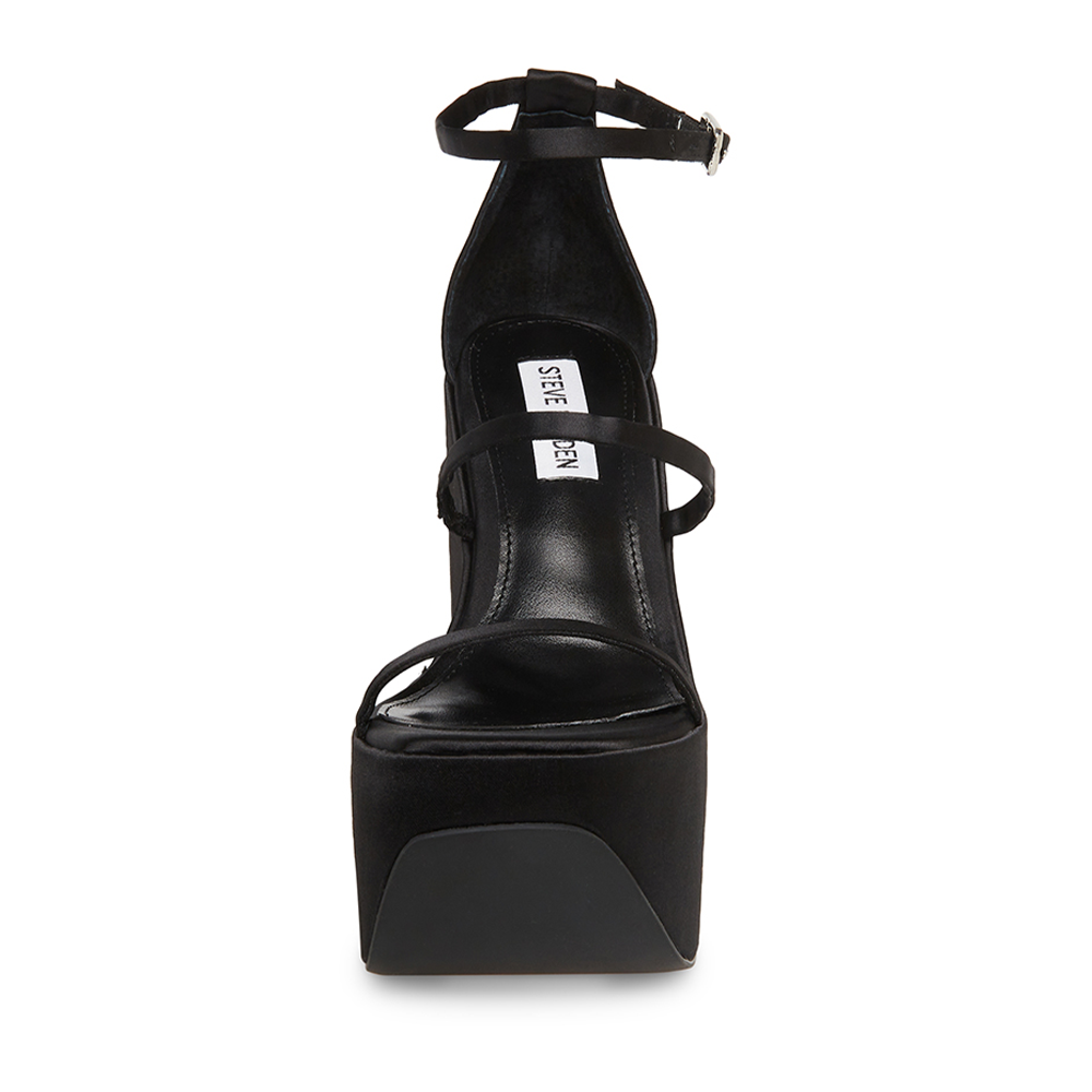 Sandale femei Steve Madden negre din satin cu platformă 1465DSVARIAN