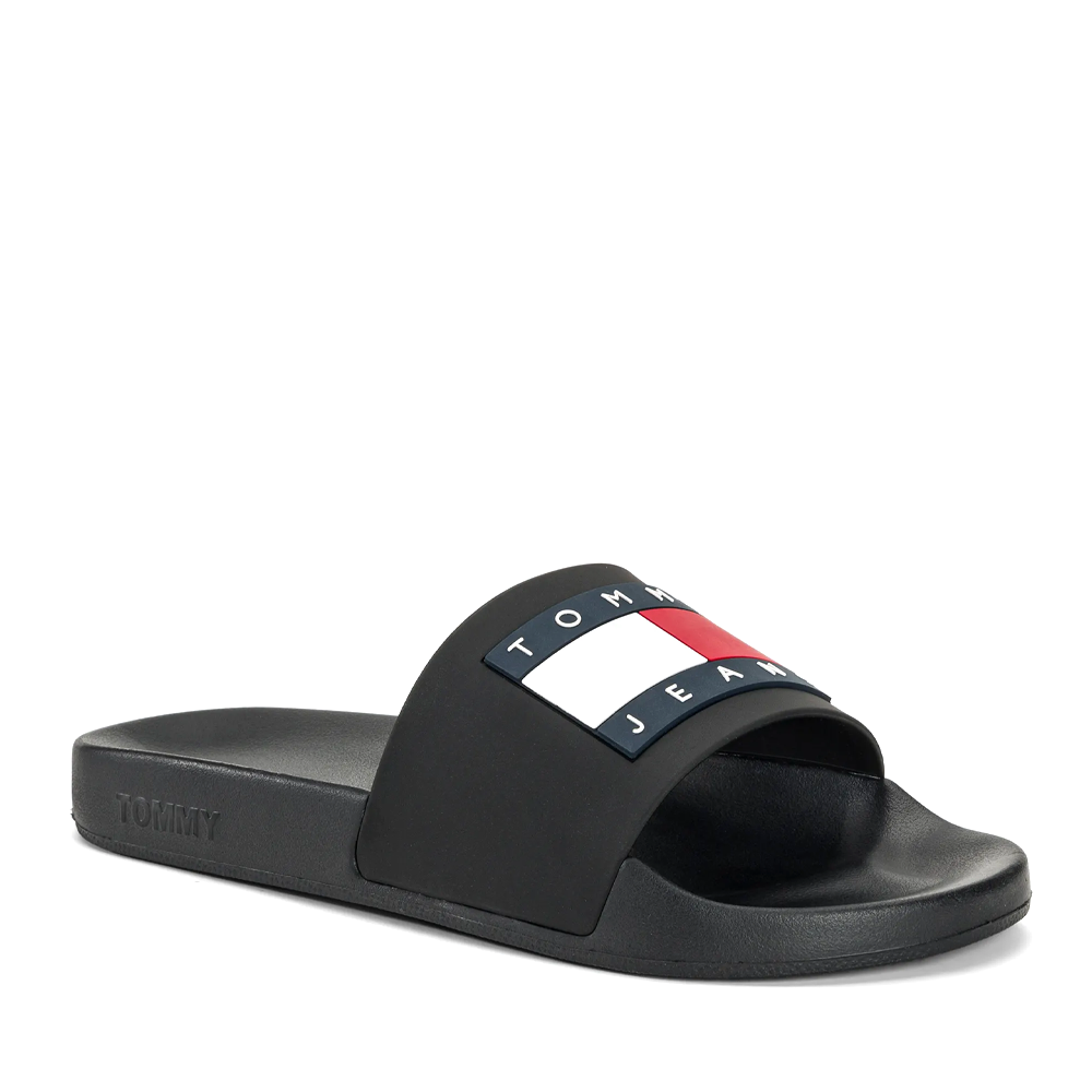 Papuci de plajă bărbați Tommy Jeans negri cu logo 3419BSL1191N