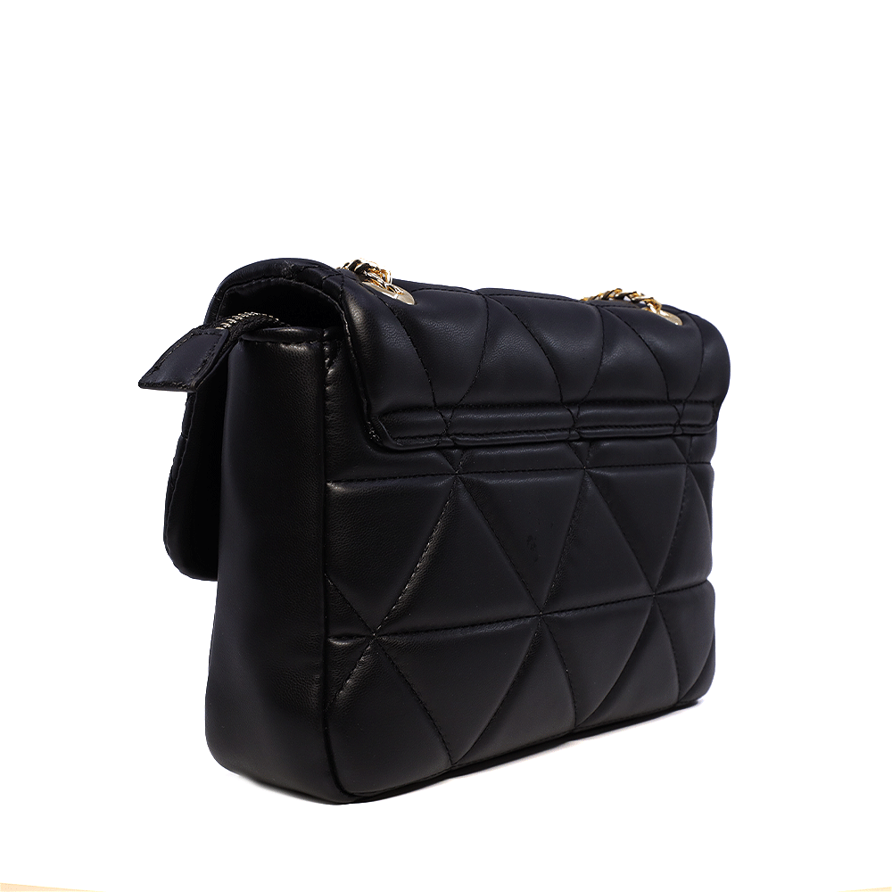 Poșetă satchel Valentino neagră din sintetic matlasat 1957POSS7LO05N