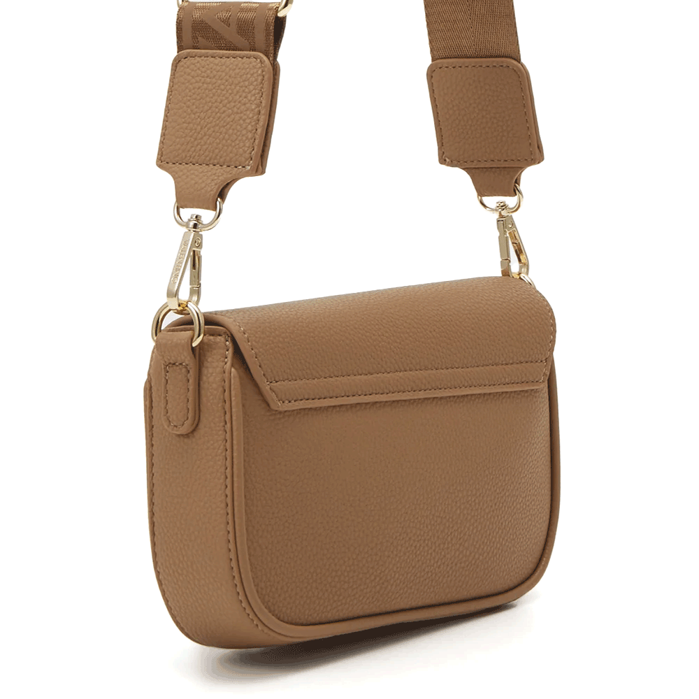 Poșetă crossbody femei Valentino Miramar bej închis cu logo 1959POSS7UE02GBE