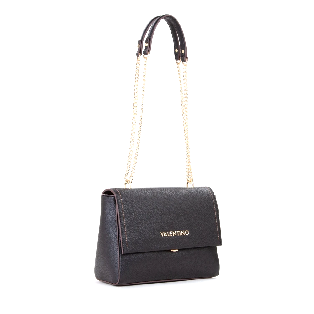 Poșetă satchel femei Valentino Samantha neagră cu logo 1959POSS8YA09N